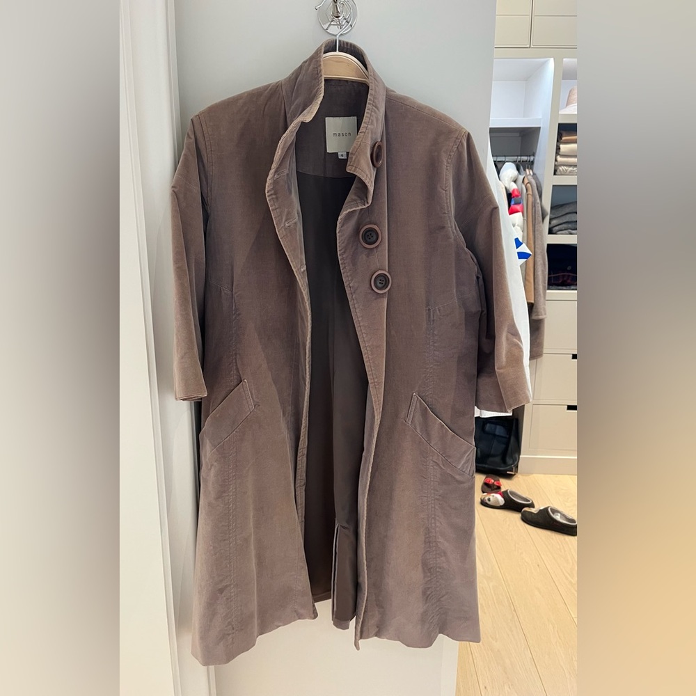 Mason Women's Brown Trench Coat with Button Accents